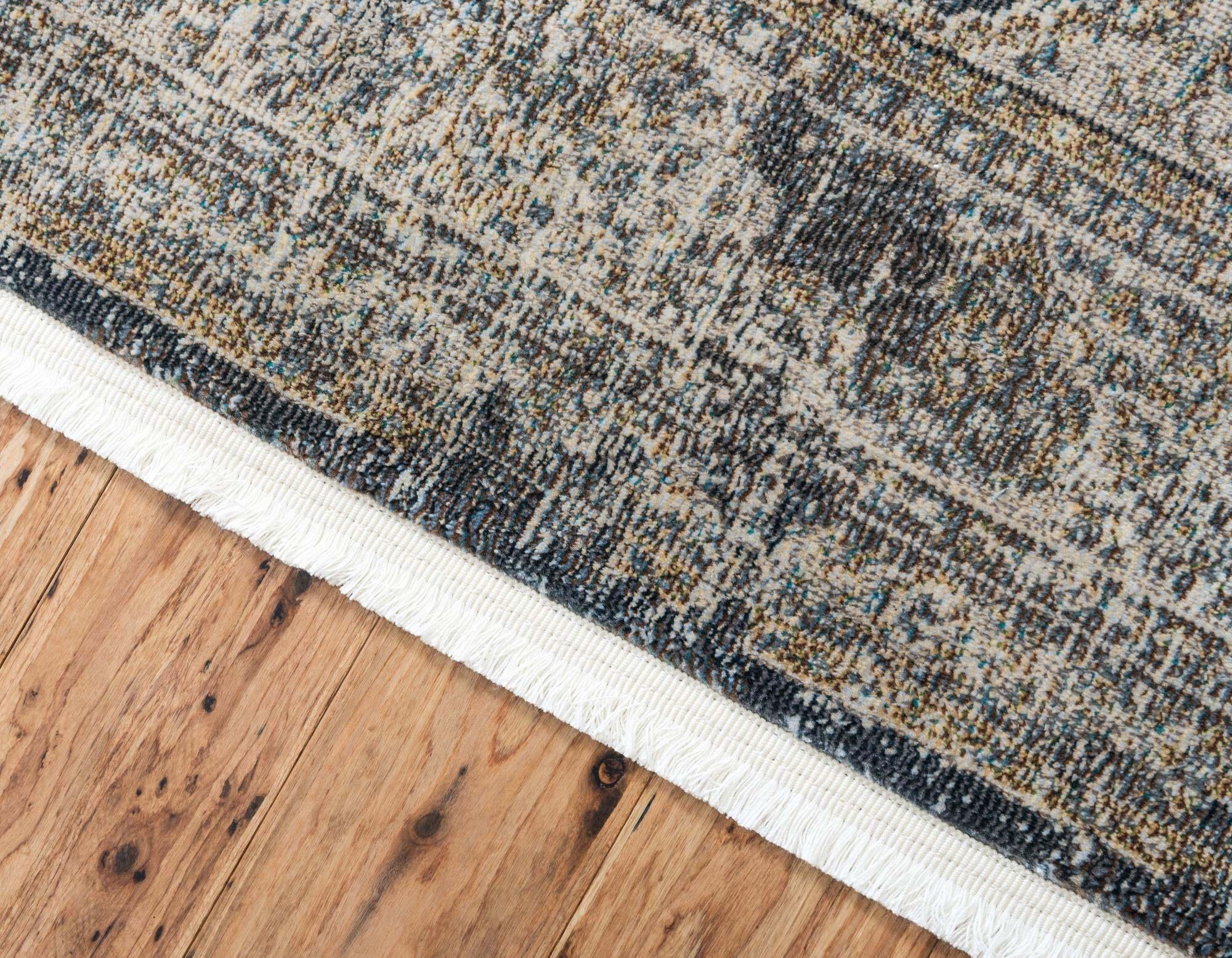 Unique Loom Indoor Rugs - Baracoa Border Rectangular 8x10 Rug Dark Gray & Ivory