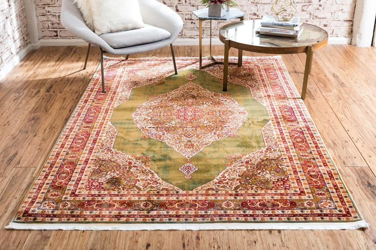 Unique Loom Indoor Rugs - Baracoa Modern 10x13 Rectangular Rug Green