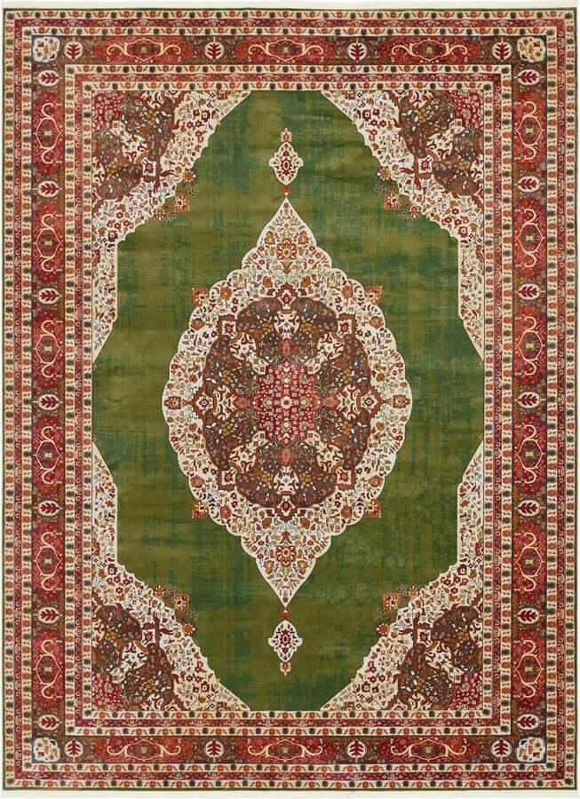 Unique Loom Indoor Rugs - Baracoa Modern 10x13 Rectangular Rug Green