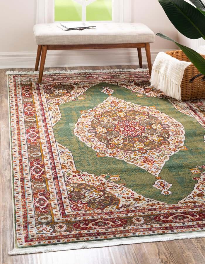 Unique Loom Indoor Rugs - Baracoa Modern 10x13 Rectangular Rug Green