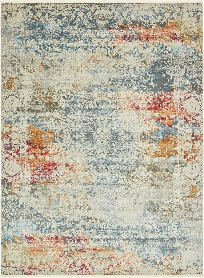 Unique Loom Indoor Rugs - Baracoa Modern 10x13 Rectangular Rug Ivory