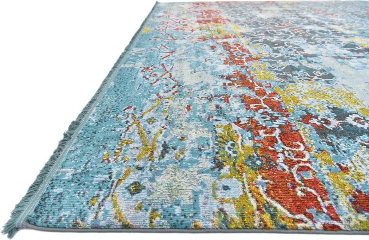 Unique Loom Indoor Rugs - Baracoa Modern 10x13 Rectangular Rug Teal