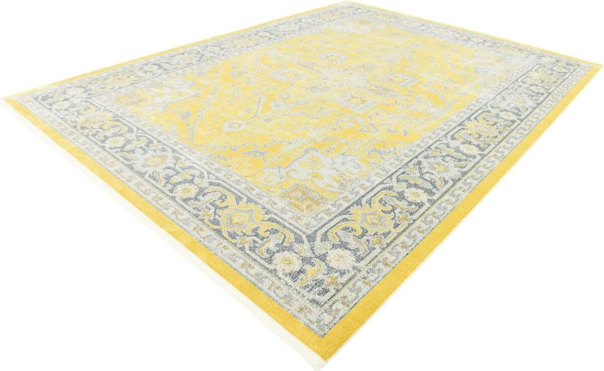 Unique Loom Indoor Rugs - Baracoa Modern 10x13 Rectangular Rug Yellow