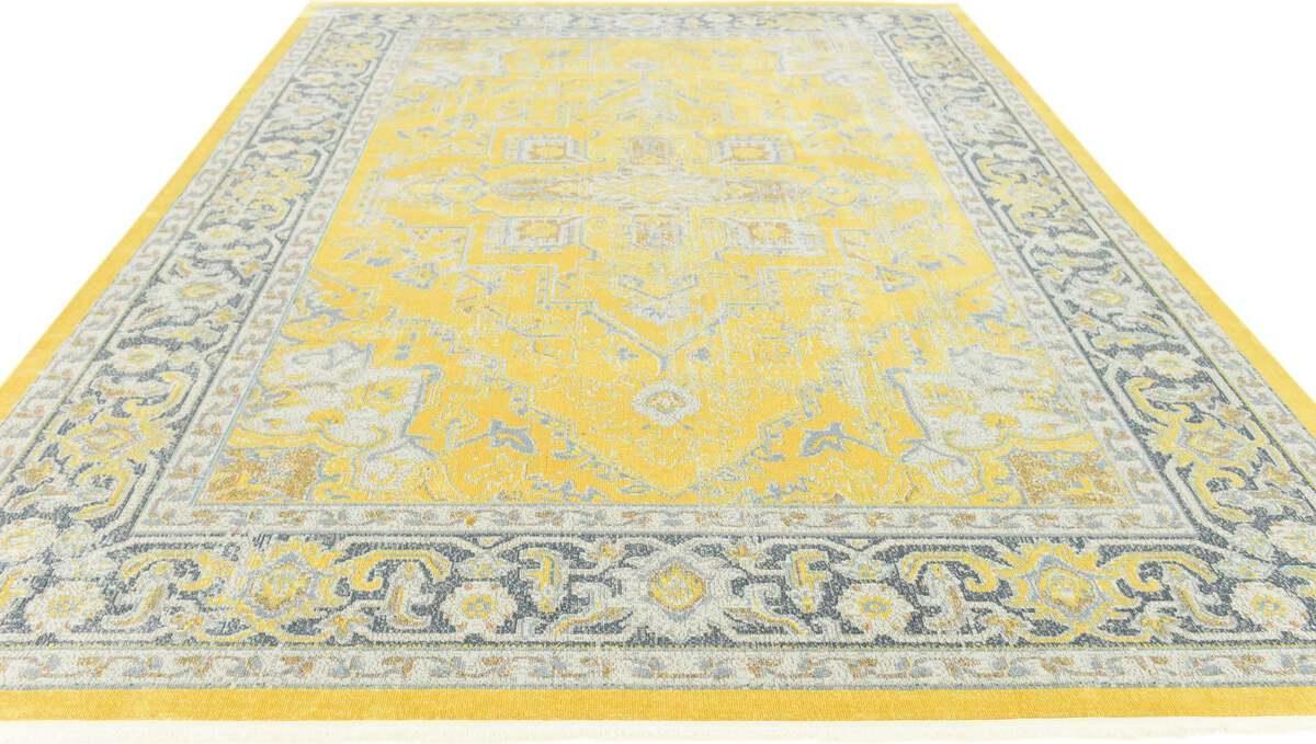 Unique Loom Indoor Rugs - Baracoa Modern 10x13 Rectangular Rug Yellow