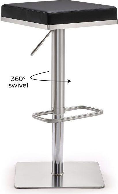 Tov Furniture Barstools - Bari Black Stainless Steel Adjustable Barstool