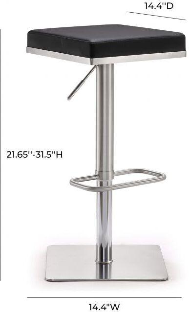 Tov Furniture Barstools - Bari Black Stainless Steel Adjustable Barstool