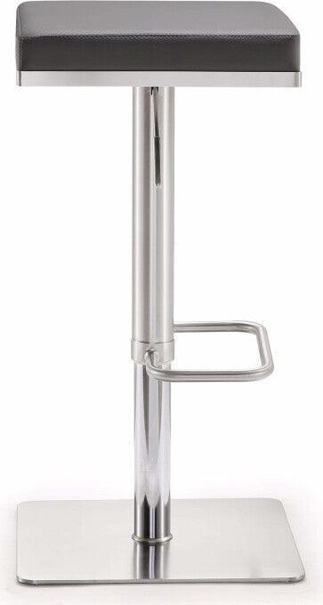Tov Furniture Barstools - Bari Gray Stainless Steel Adjustable Barstool