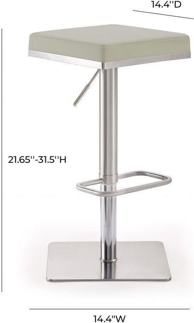Tov Furniture Barstools - Bari Light Grey Stainless Steel Barstool