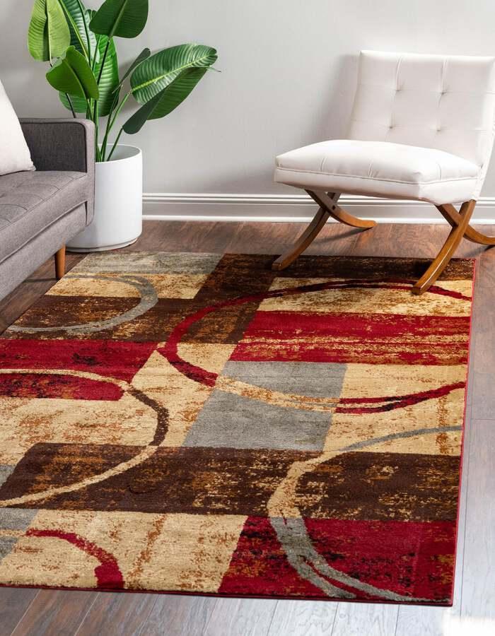 Unique Loom Indoor Rugs - Barista 10x14 Multi & Beige