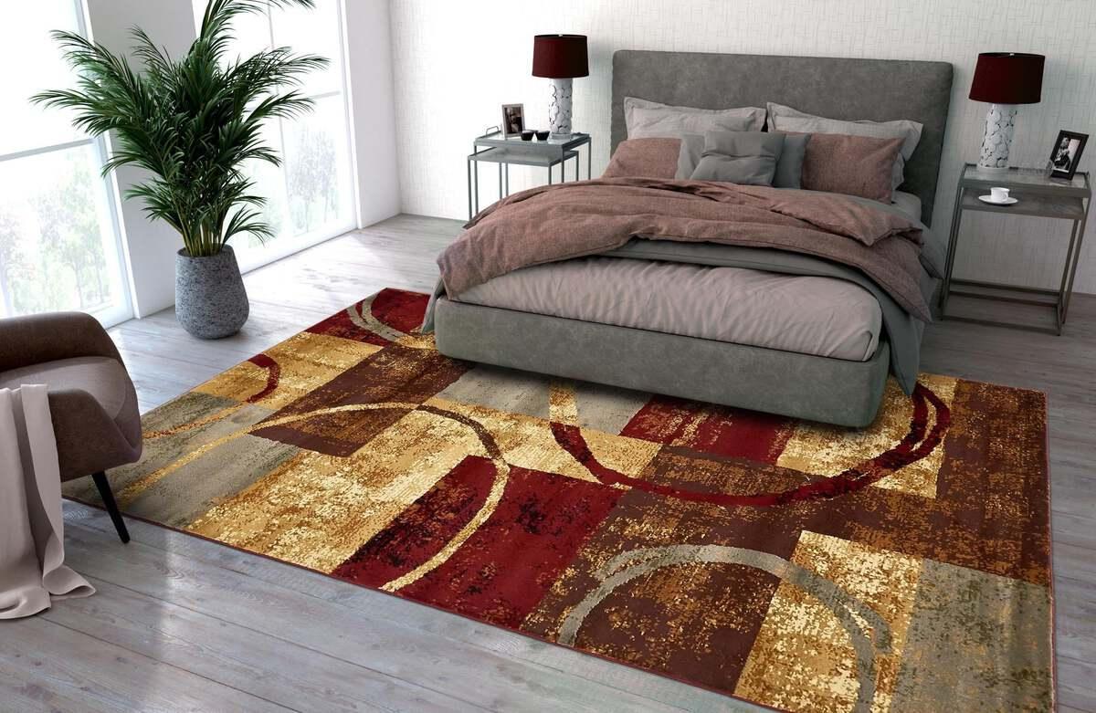 Unique Loom Indoor Rugs - Barista 10x14 Multi & Beige
