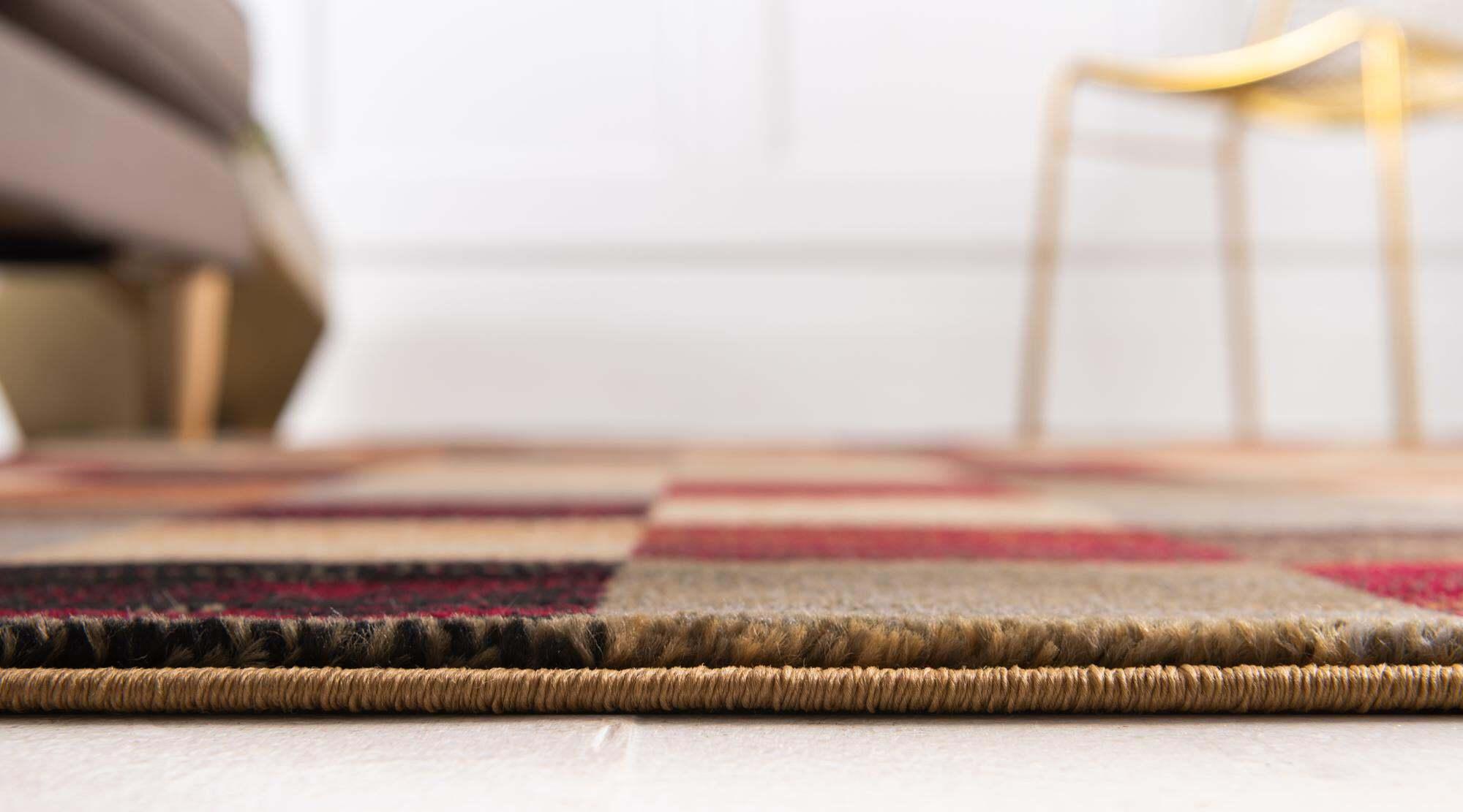 Unique Loom Indoor Rugs - Barista Checkered 5x8 Rug Multicolor
