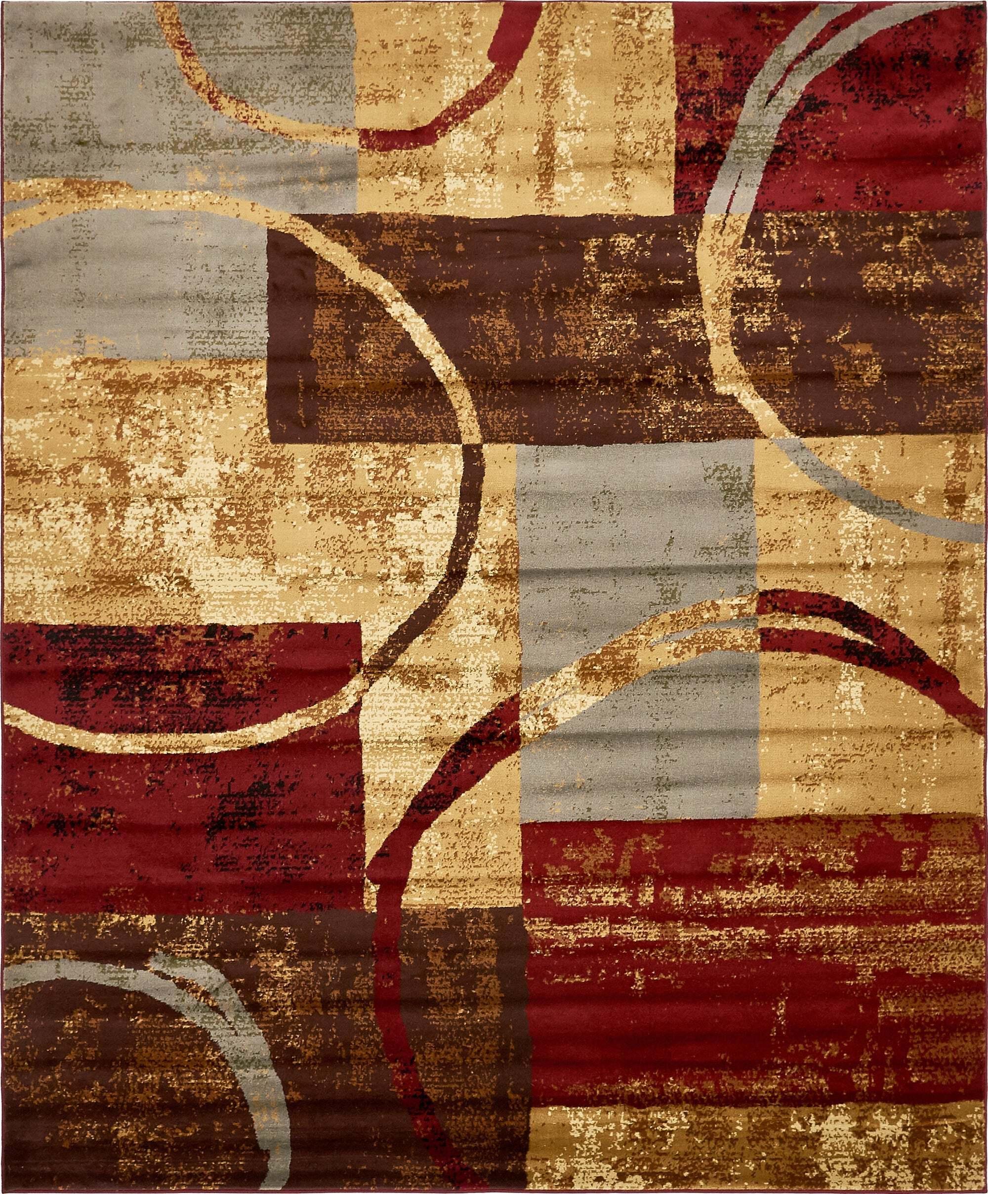 Unique Loom Indoor Rugs - Barista Rectangular 8x10 Rug Multi & Beige