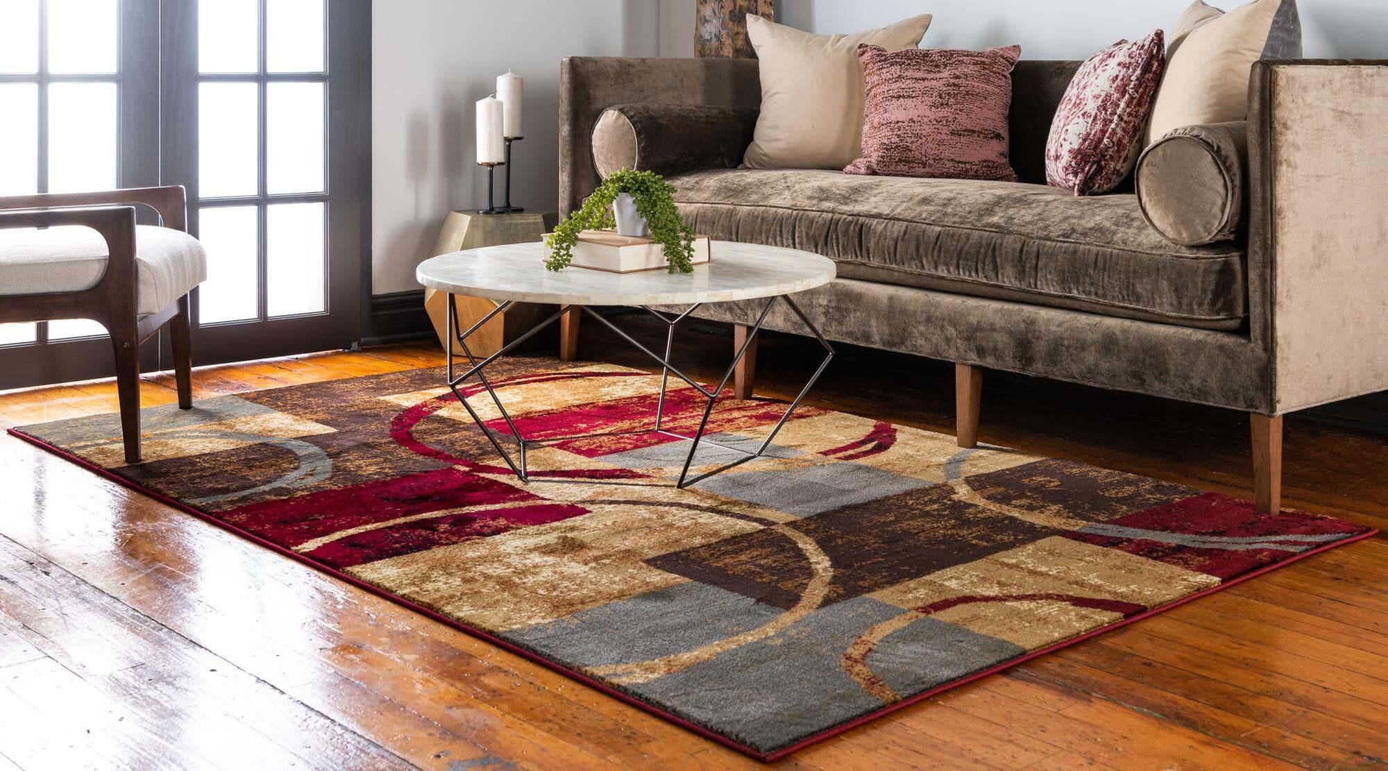 Unique Loom Indoor Rugs - Barista Rectangular 8x10 Rug Multi & Beige