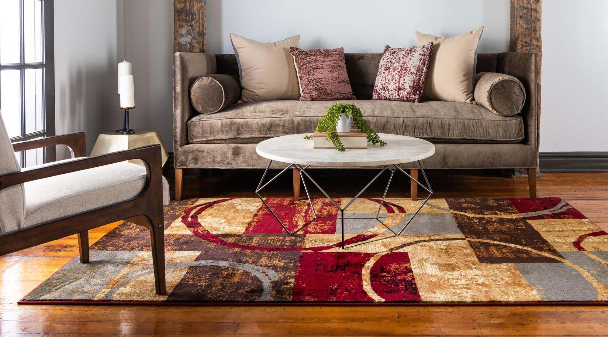 Unique Loom Indoor Rugs - Barista Rectangular 8x10 Rug Multi & Beige