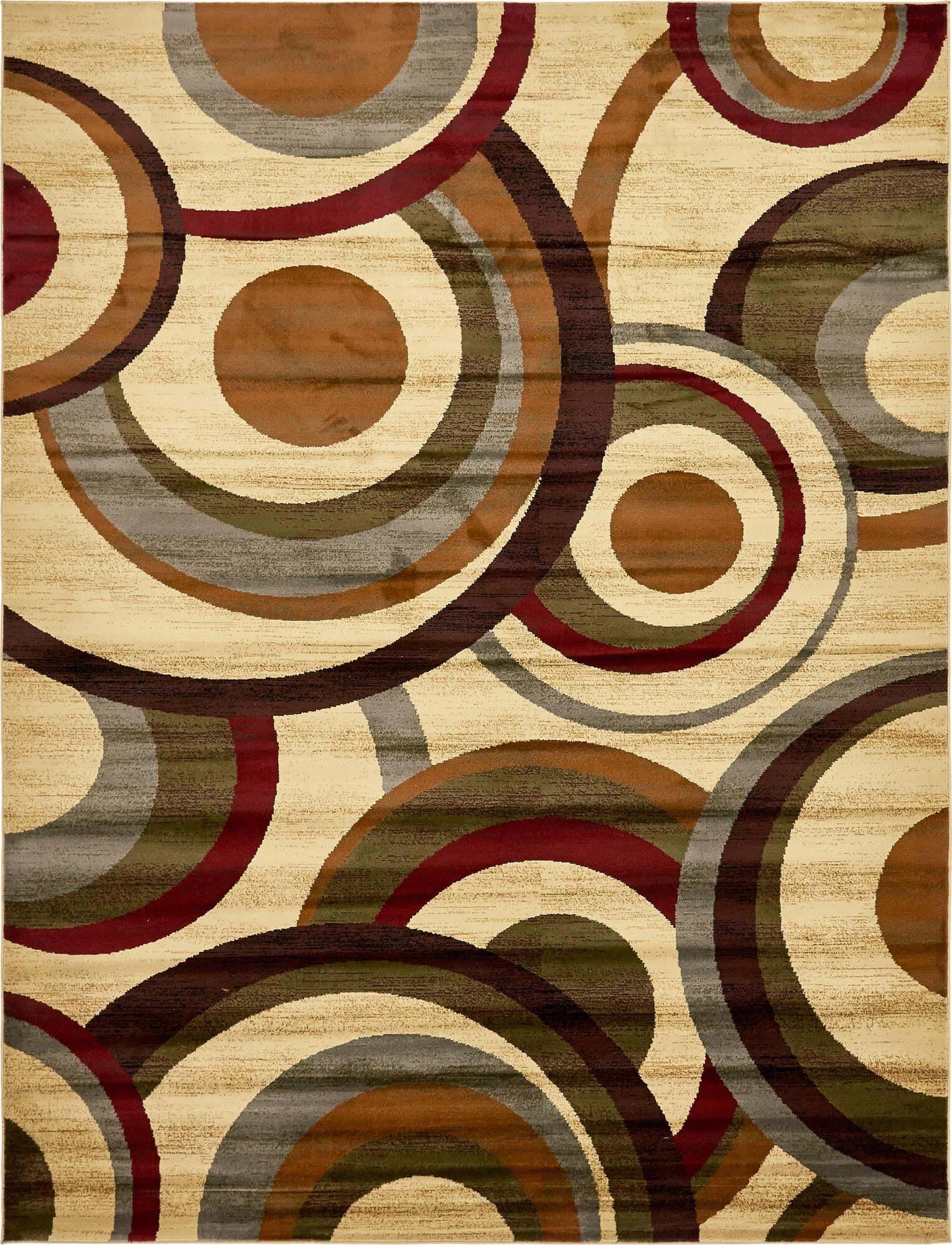 Unique Loom Indoor Rugs - Barista Rectangular 9x12 Rug Beige & Brown