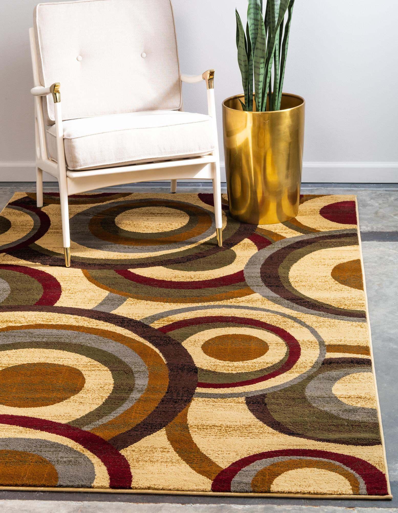 Unique Loom Indoor Rugs - Barista Rectangular 9x12 Rug Beige & Brown