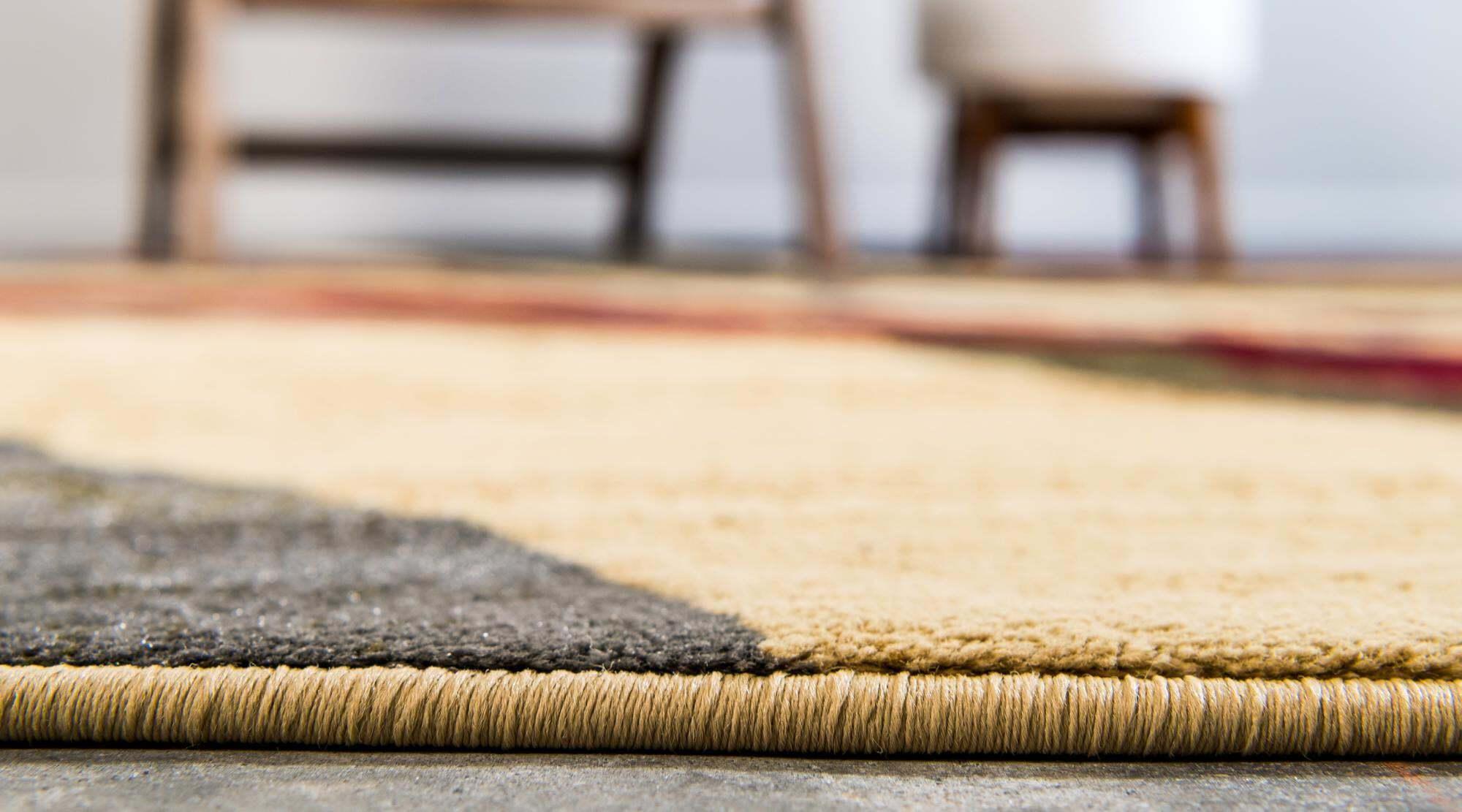 Unique Loom Indoor Rugs - Barista Striped 5x8 Rug Beige & Multicolor