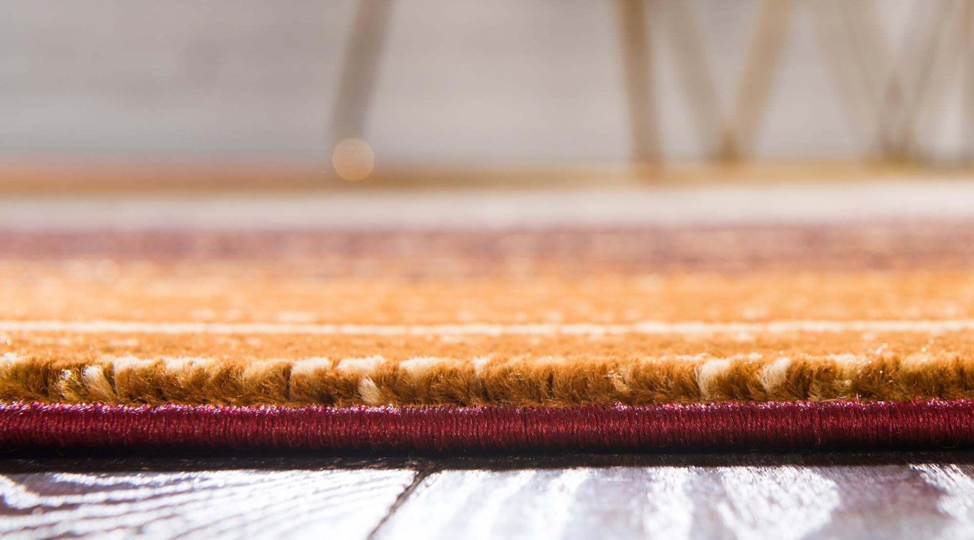 Unique Loom Indoor Rugs - Barista Striped 6 Ft Runner Rug Beige & Multicolor