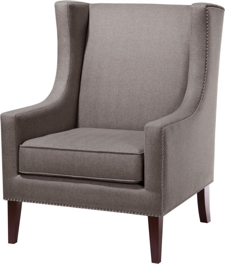 Olliix.com Accent Chairs - Barton Wing Chair Dark Gray
