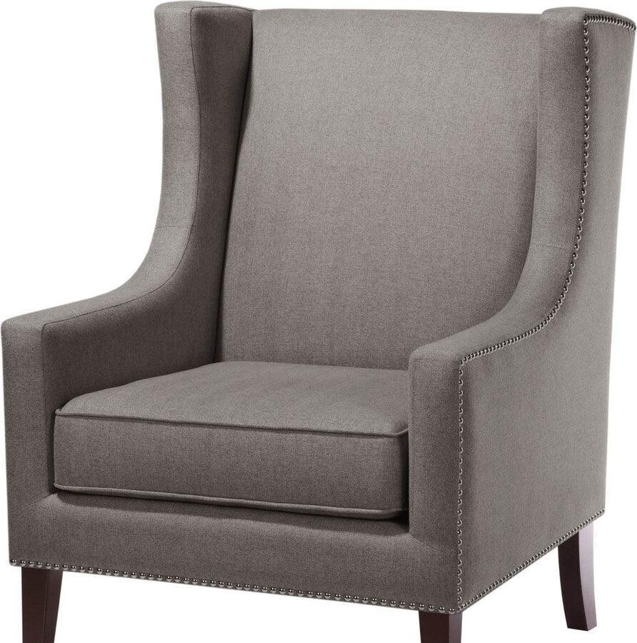 Olliix.com Accent Chairs - Barton Wing Chair Dark Gray
