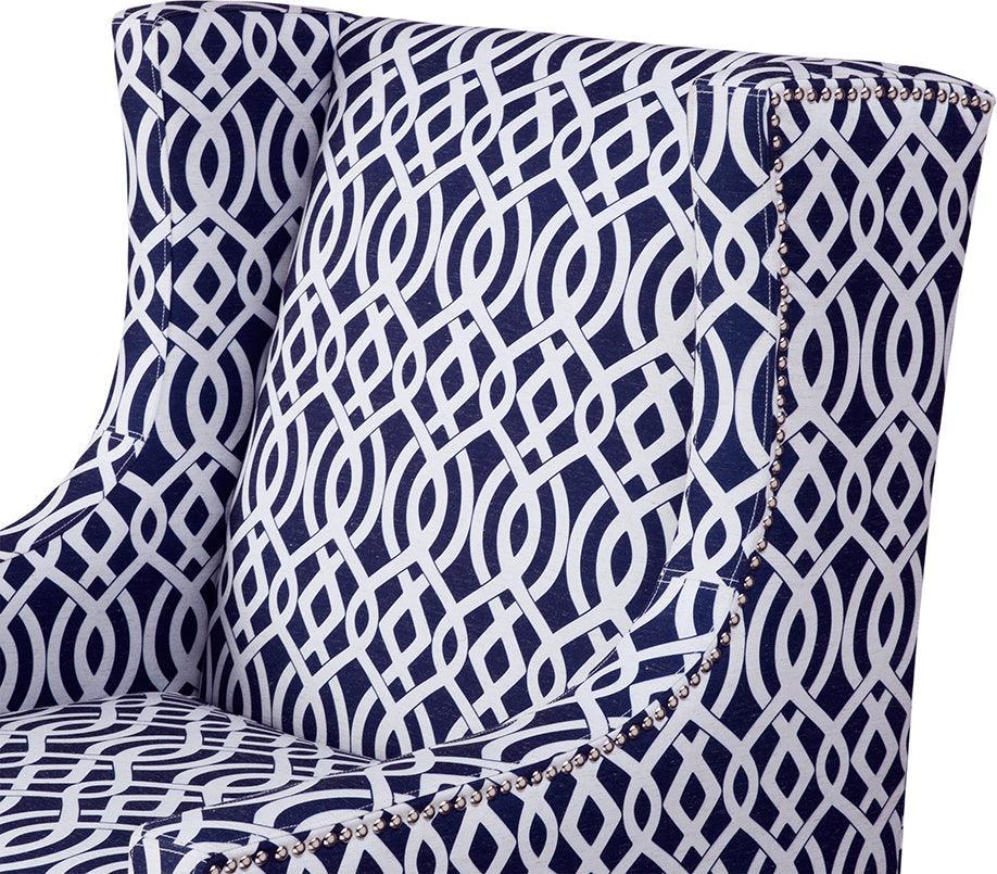 Olliix.com Accent Chairs - Barton Wing Chair Navy