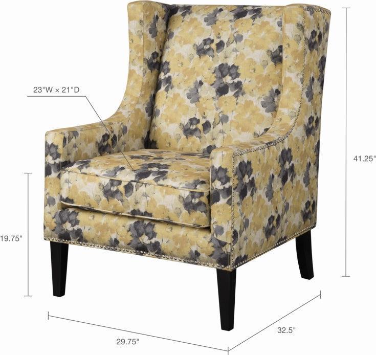 Olliix.com Accent Chairs - Barton Wing Chair Yellow