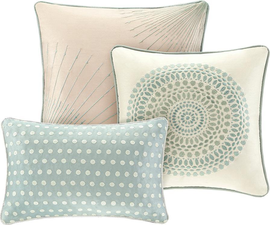 Olliix.com Comforters & Blankets - Baxter King 7 Piece Comforter Set Blue