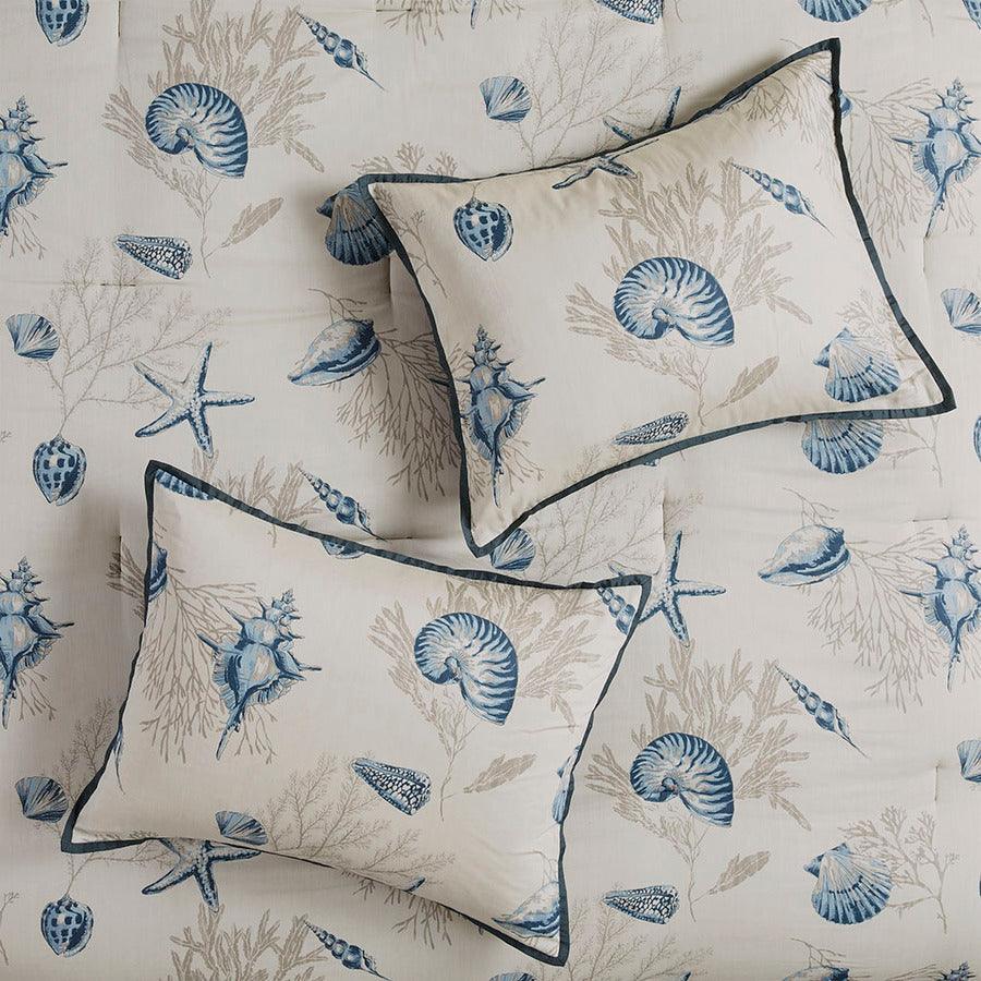 Olliix.com Comforters & Blankets - Bayside Casual 7 Piece Comforter Set Blue Cal King
