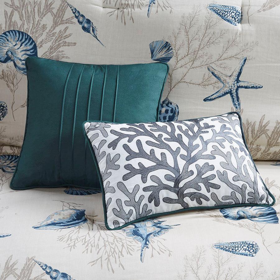 Olliix.com Comforters & Blankets - Bayside Casual 7 Piece Comforter Set Blue Cal King