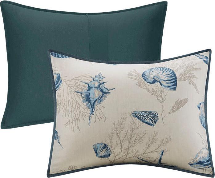 Olliix.com Comforters & Blankets - Bayside Casual 7 Piece Comforter Set Blue Cal King