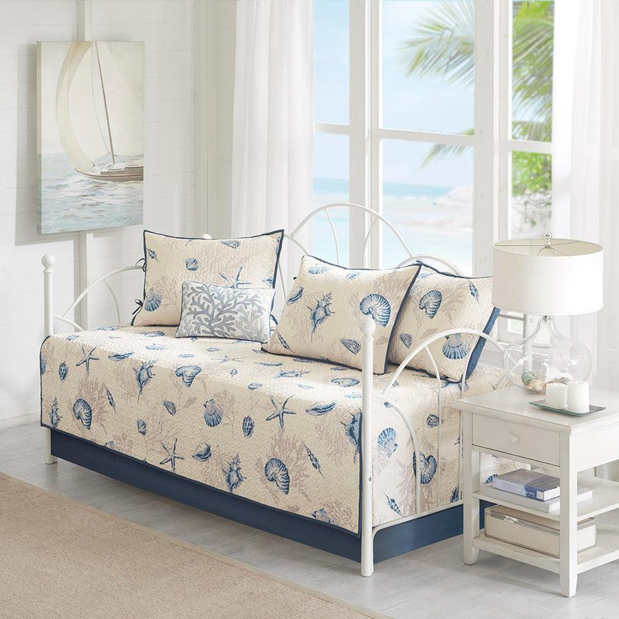 Olliix.com Comforters & Blankets - Bayside Daybed 6 Piece Reversible Daybed Cover Set Blue