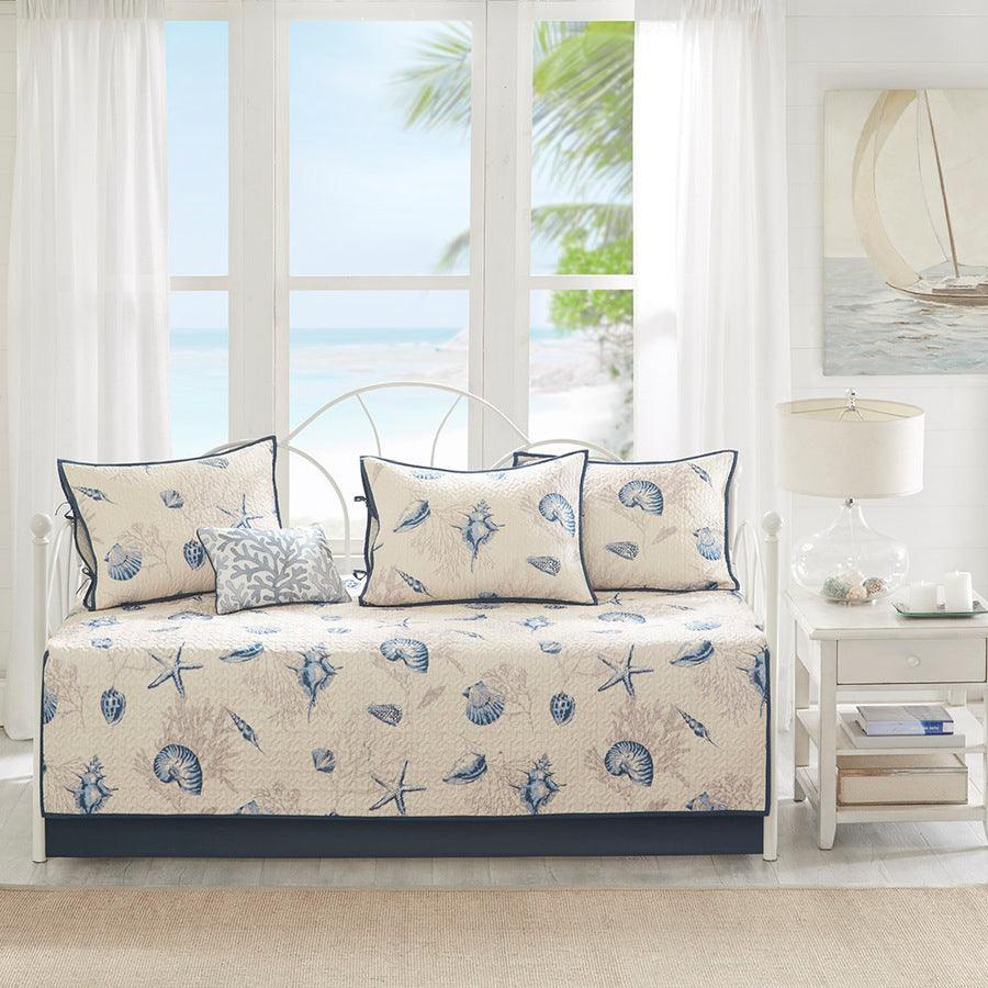 Olliix.com Comforters & Blankets - Bayside Daybed 6 Piece Reversible Daybed Cover Set Blue