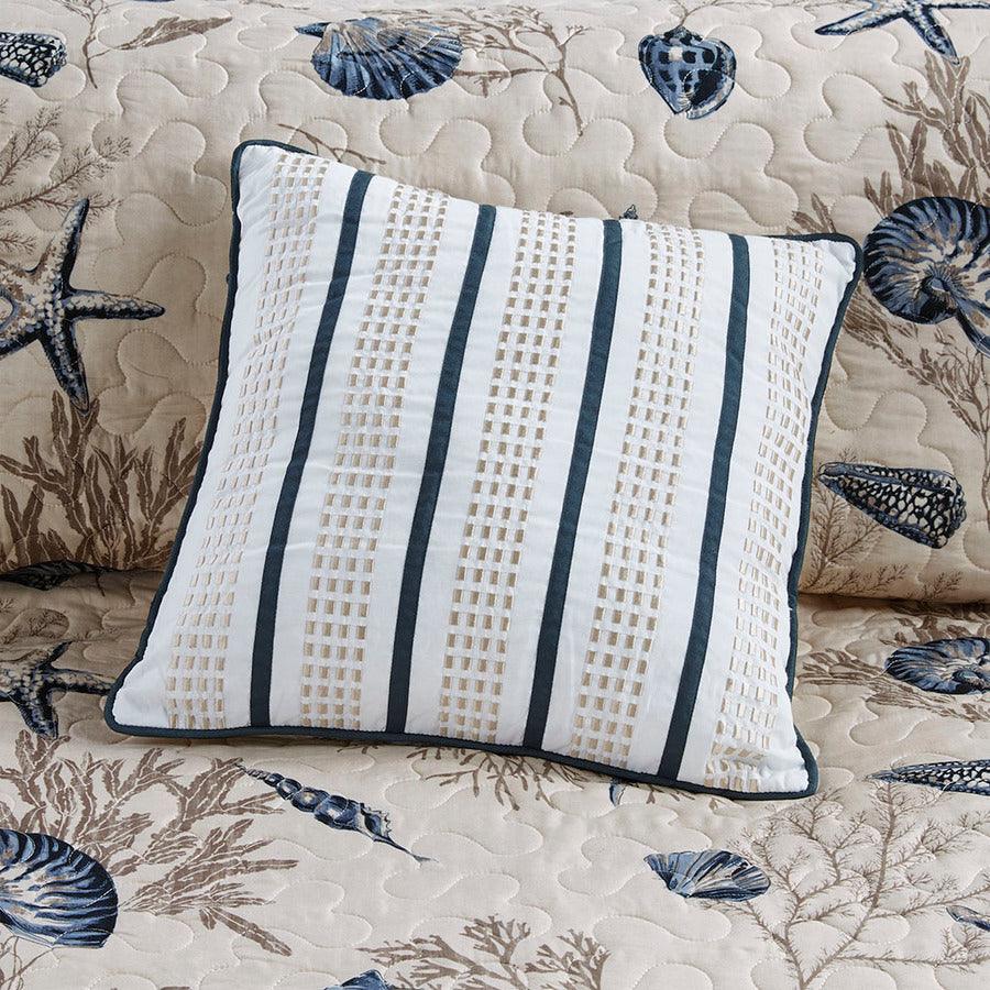 Olliix.com Comforters & Blankets - Bayside Full/Queen Reversible Coverlet Set Blue