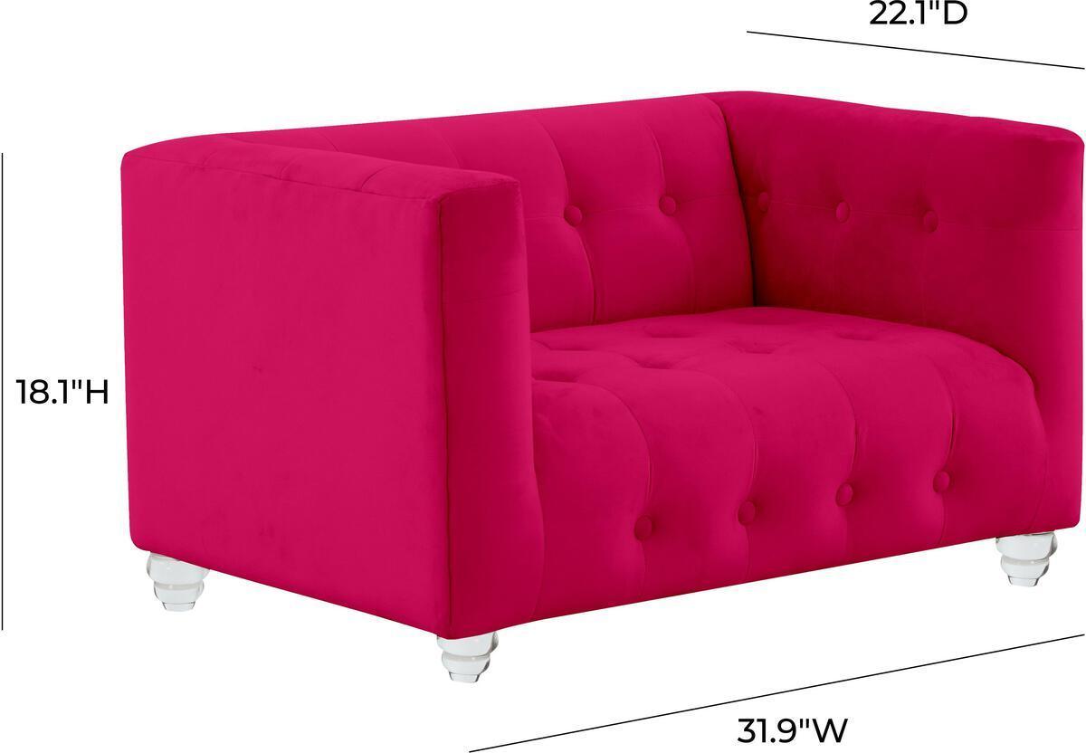 Tov Furniture Dog Beds - Bea Hot Pink Velvet Pet Bed