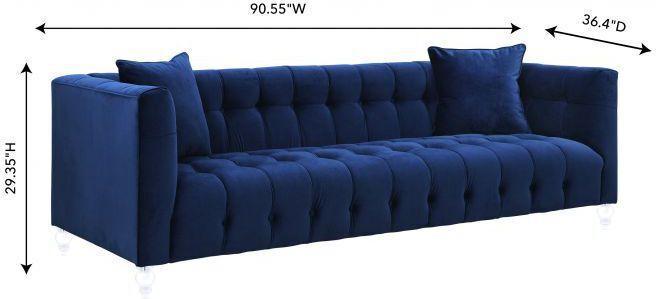 Tov Furniture Sofas & Couches - Bea Navy Velvet Sofa