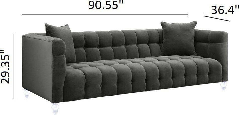Tov Furniture Sofas & Couches - Bea Velvet Sofa Gray