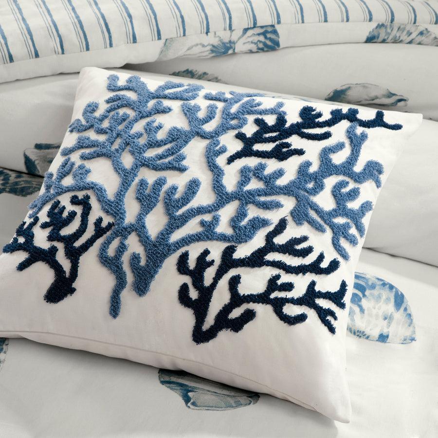 Olliix.com Pillows - Beach Coastal House Decorative Pillow 18x18" Blue