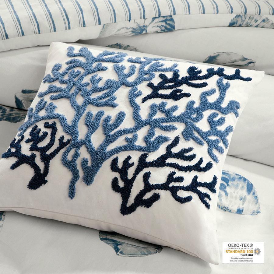 Olliix.com Pillows - Beach Coastal House Decorative Pillow 18x18" Blue