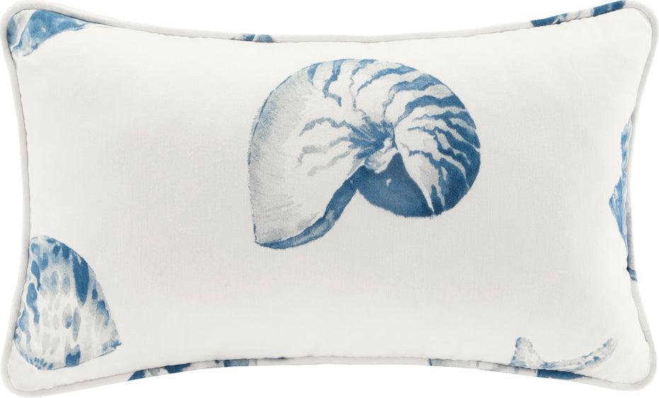 Olliix.com Pillows - Beach Coastal House Oblong Pillow 20x12" Blue