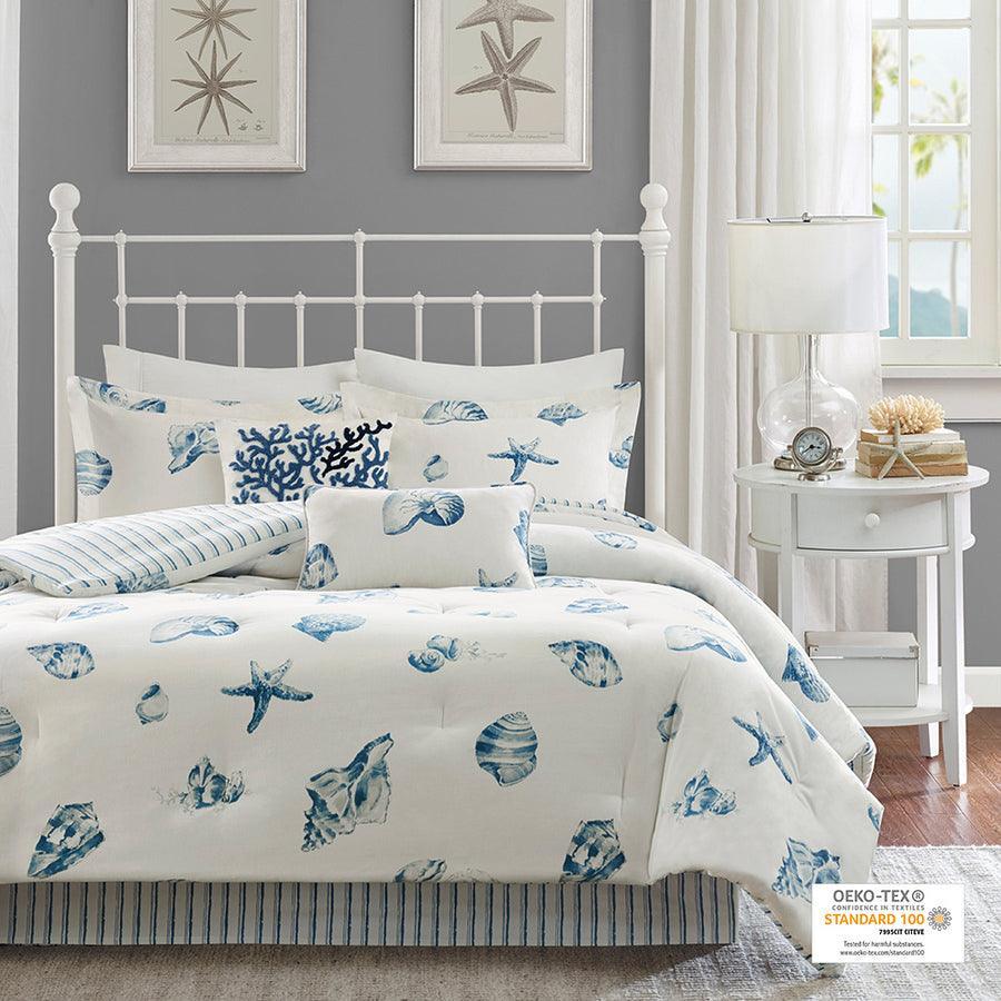 Olliix.com Comforters & Blankets - Beach Glam House Comforter Set Blue Queen