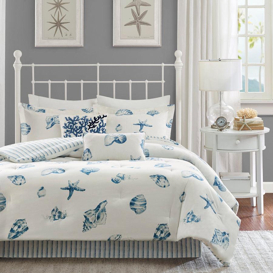 Olliix.com Comforters & Blankets - Beach Glam House Comforter Set Blue Queen