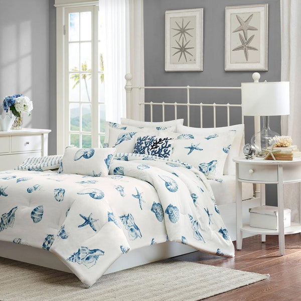 Shop Beach Lodge Cabin House Comforter Set Blue Comforters