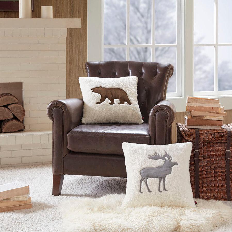 Olliix.com Pillows & Throws - Bear Square Berber Pillow White