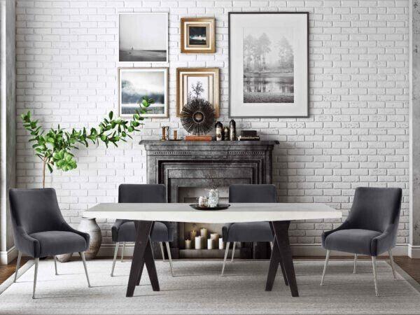 Beatrix Dining Chair Gray Silver