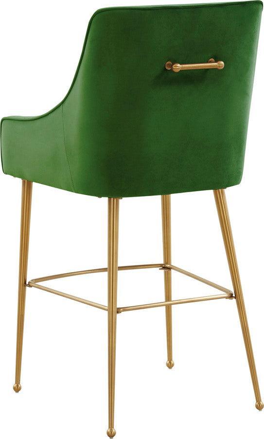 Tov Furniture Barstools - Beatrix Green Velvet Bar Stool - Gold Legs