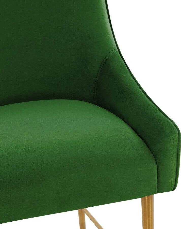 Tov Furniture Barstools - Beatrix Green Velvet Bar Stool - Gold Legs