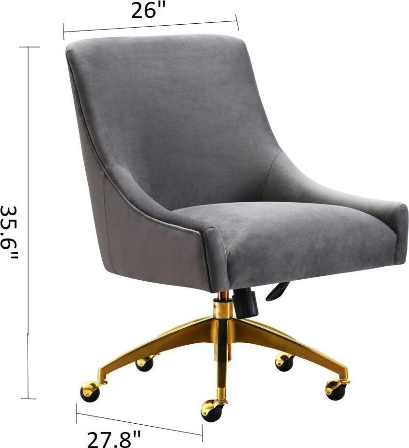 Tov Furniture Task Chairs - Beatrix Office Swivel Chair Gray