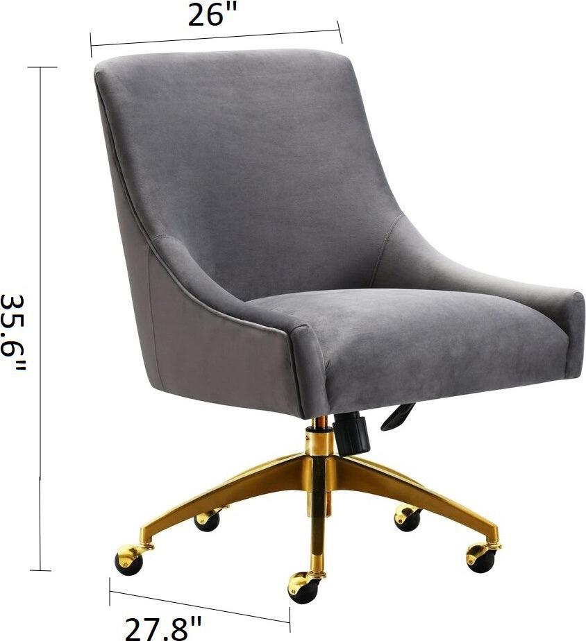 Tov Furniture Task Chairs - Beatrix Office Swivel Chair Gray