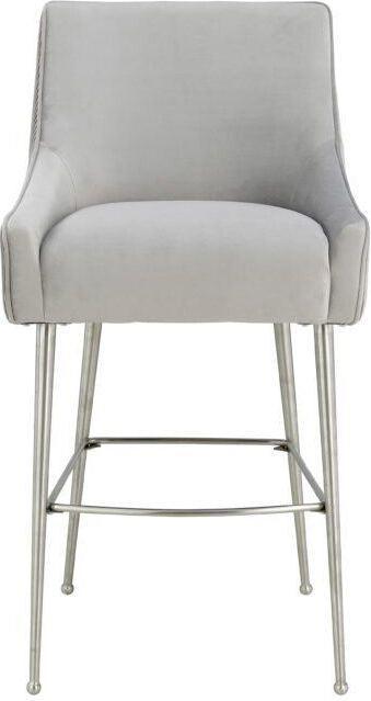 Tov Furniture Barstools - Beatrix Pleated Bar Stool Light Gray