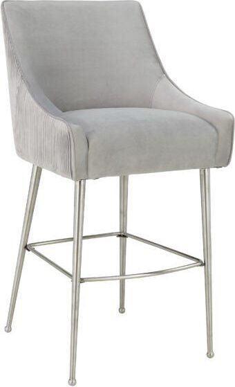 Tov Furniture Barstools - Beatrix Pleated Bar Stool Light Gray
